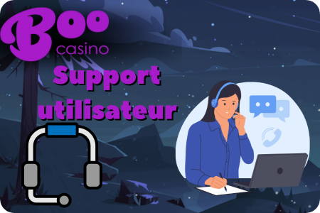 Support client 24/7 et chat en direct sur Boo Casino.