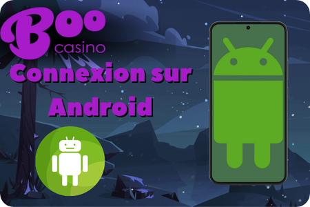 Utilisation de l'application Boo Casino sur un smartphone Android.