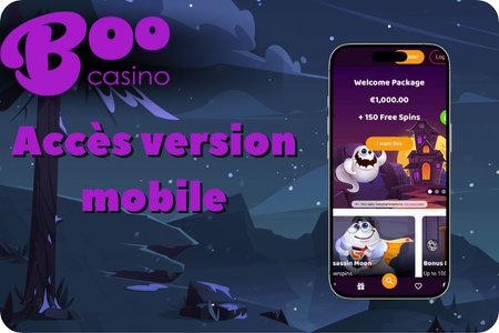 Interface de la version mobile de Boo Casino pour smartphones.