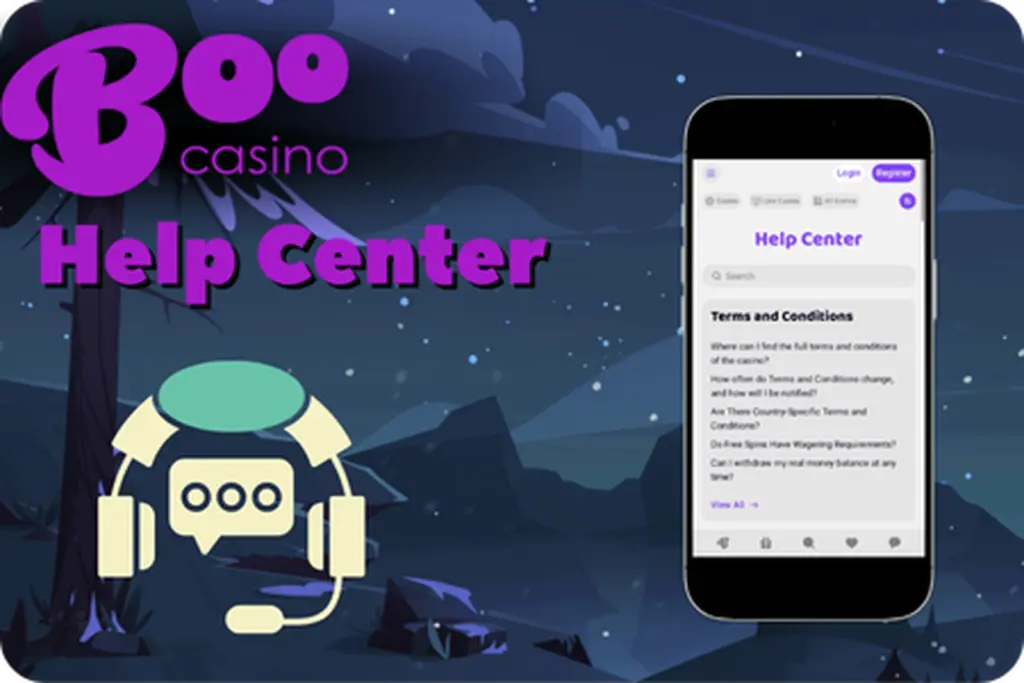Help center and customer support in BooCasino